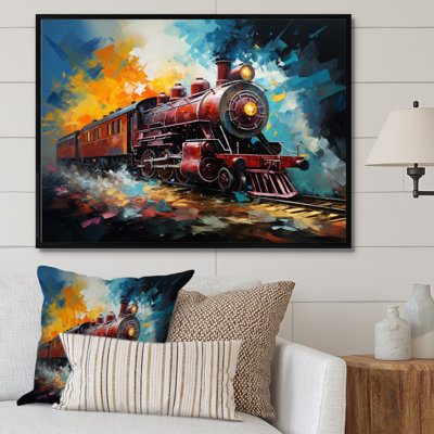 Train Dynamic Momentum Pointillism I - Transportation Canvas Art Print