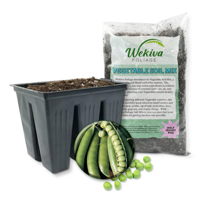 Lincoln Pea Seed Starter Kit - Pea Seeds with Tray Line and Half Quart Vegetable Soil Mix - Grow Your Own Vegetables