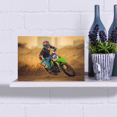 " Motocross Action Rider Contemporary Architecture Wall Art Print " Print
