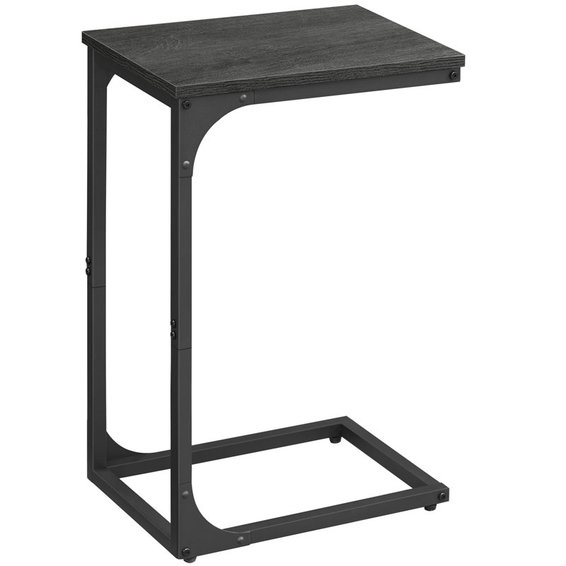 Angenette Trestle End Table, Misty Grey, Black