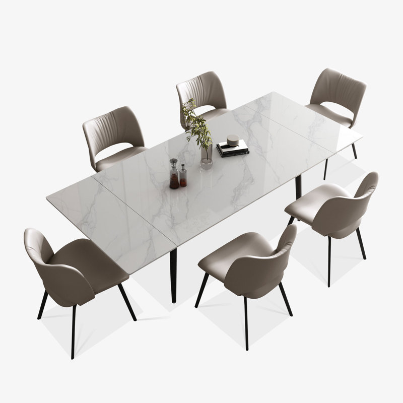Madlaina Dining Table And Chairs Set, 7 Piece Dining Set, White