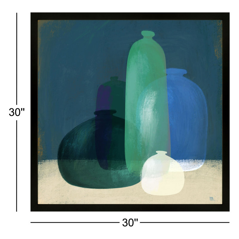 Vases en verre de Murano - reproduction de cadre photo, Noir, H 30 po x l 30 po x P 1,25 po