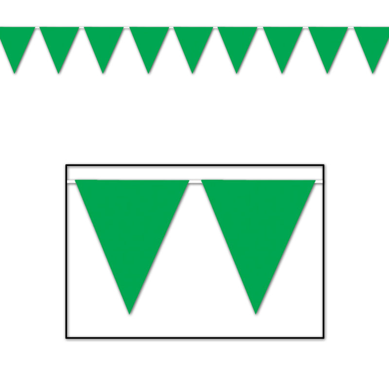 Bannière Pennant, 12 pi, paquet de 12, Vert