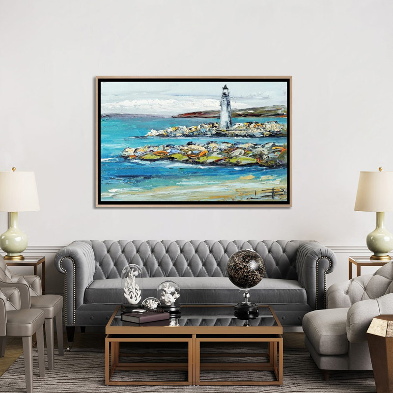 Twin Lakes Lighthouse, Santa Cruz California, 101.6 cm H x 152.4 cm W x 4.445 cm D, Natural Wood