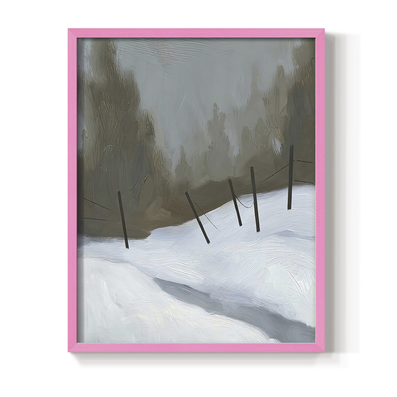 Impression encadrée Deep Snow II - bois massif, Rose, H 21 po x l 17 po