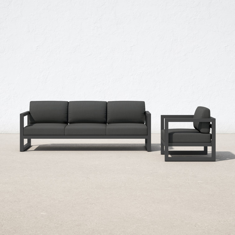 Smith Patio Sofa and Lounge Chair with Sunbrella® Cushions