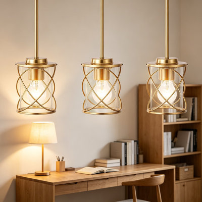Brushed Gold Linear Pendant Light For Kitchen Island, Modern Hanging Chandelier With Adjustable Rods For Dining Room, Stairwell, Living Room, Entryway