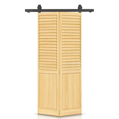 Porte pliante en bois et métal