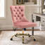 Chaise de bureau moderne en velours capitonné avec base en métal, chaise de bureau pivotante ajustable-133599472-133599473