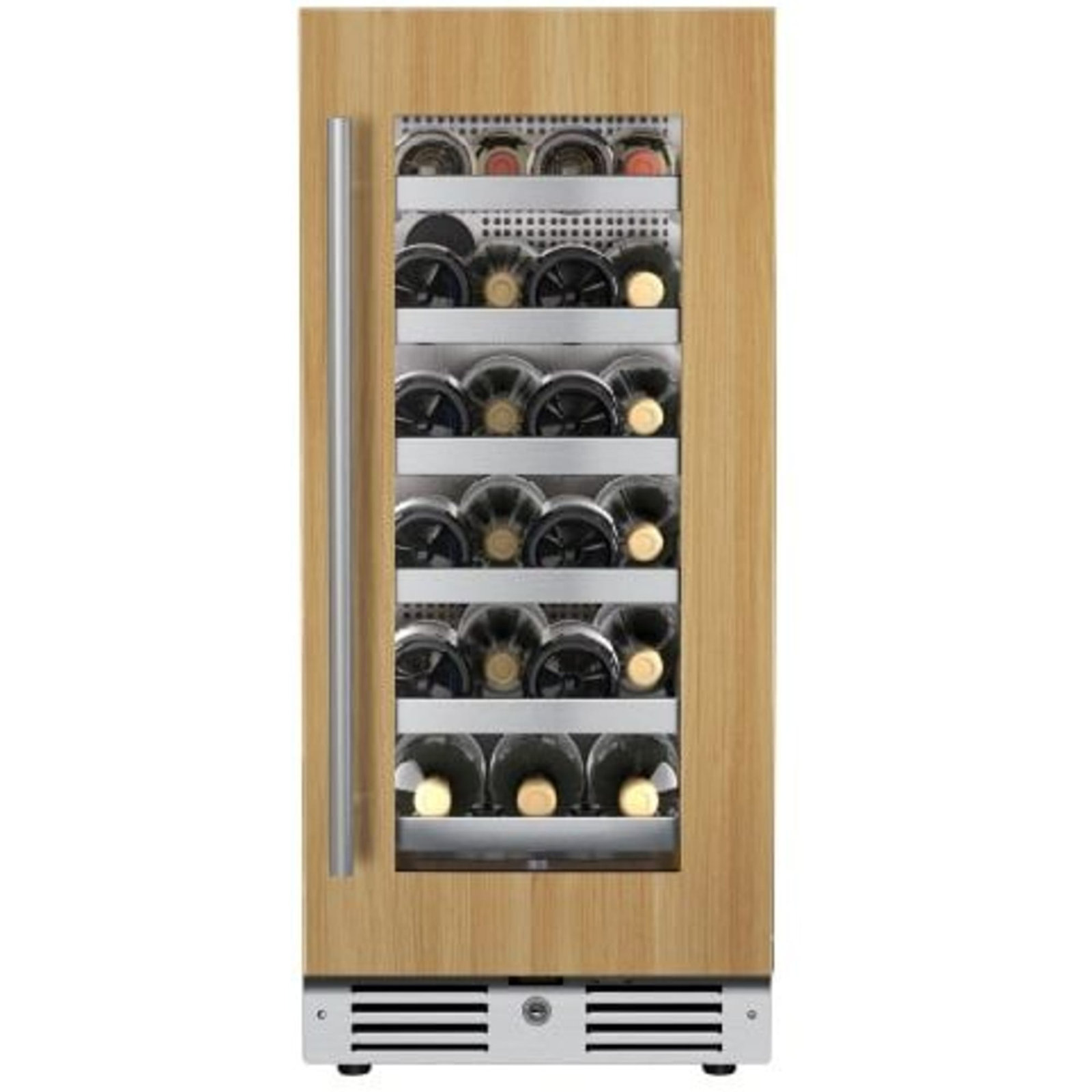15 Inch Wide 23 Bottle Capacity Single Zone Wine Cooler with Alternating (Blue, White, Amber) LED lighting, Door Alarm, Touch Control Panel and Lockab | Fridge.com