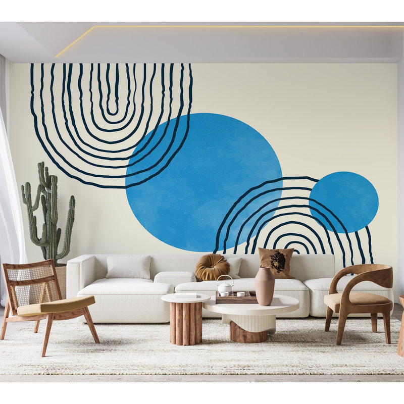 Premium Wallpaper Wall Mural - Abstract Circles, 96" L x 120" W