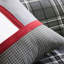 Updated King/ King Plaid Comforter With Decorative Pillows Grey And White Print Cover