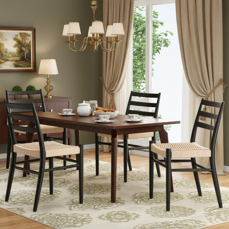 Paper Rope Metal Sidechair, Beige, Black
