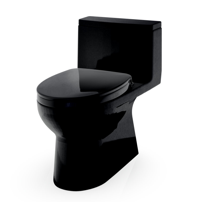 TOTO Redington 1G One-Piece Elongated 1.0 GPF WASHLET+ and Auto Flush Ready Universal Height Toilet with SS124 SoftClose Seat, Ebony - MS672124CUF#51