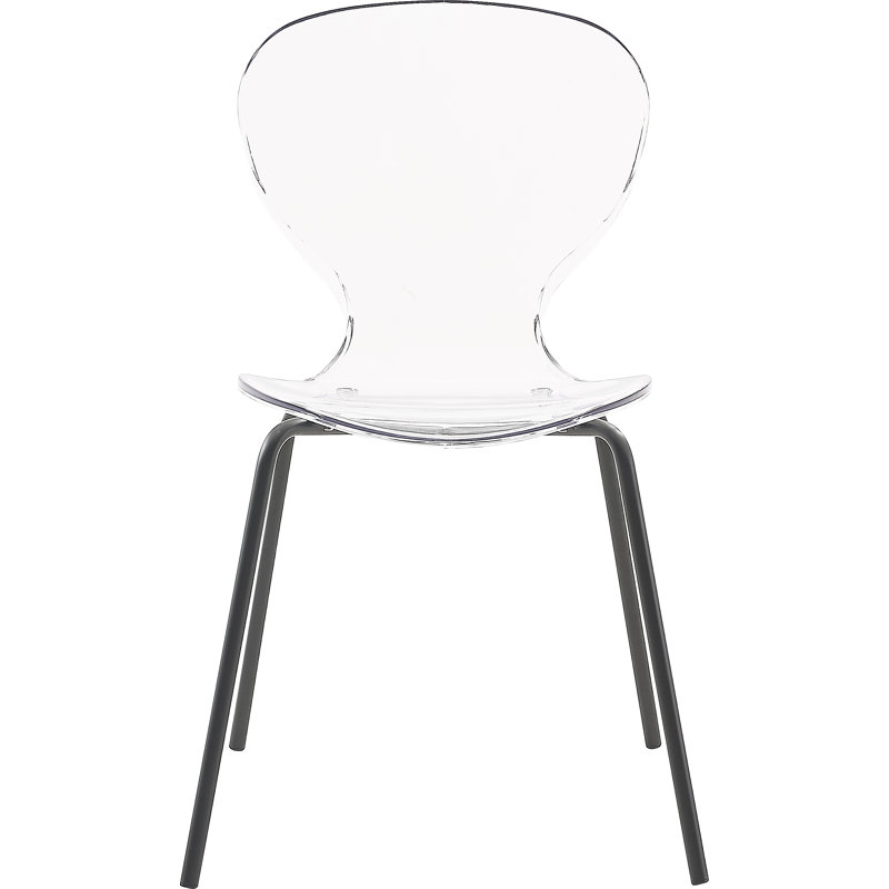 Chaise d'appoint empilable Clarion, Polycarbonate noir Lucite