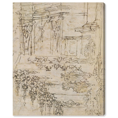 Ornament and Architecture 1710 Canvas Classic Sketches by Art Remedy