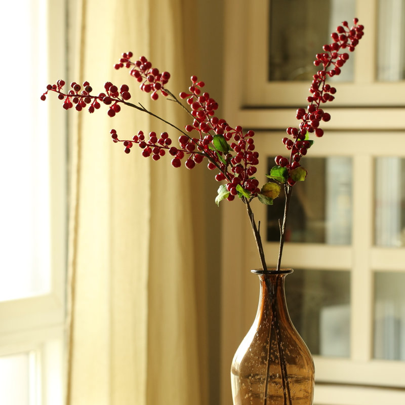 Tige de baies artificielle, Rouge