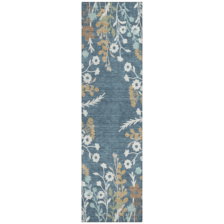 Machine Washable Indoor/Outdoor Bourkelands ACN2334 Floral Rug