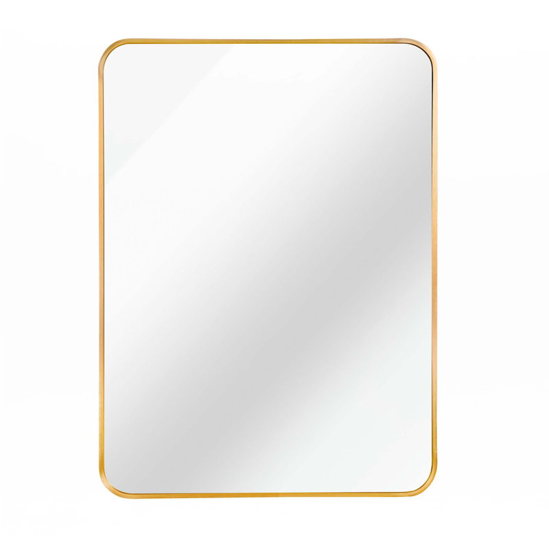 Metal Barhroom mirror, Gold, 36" x 24", Rectangle