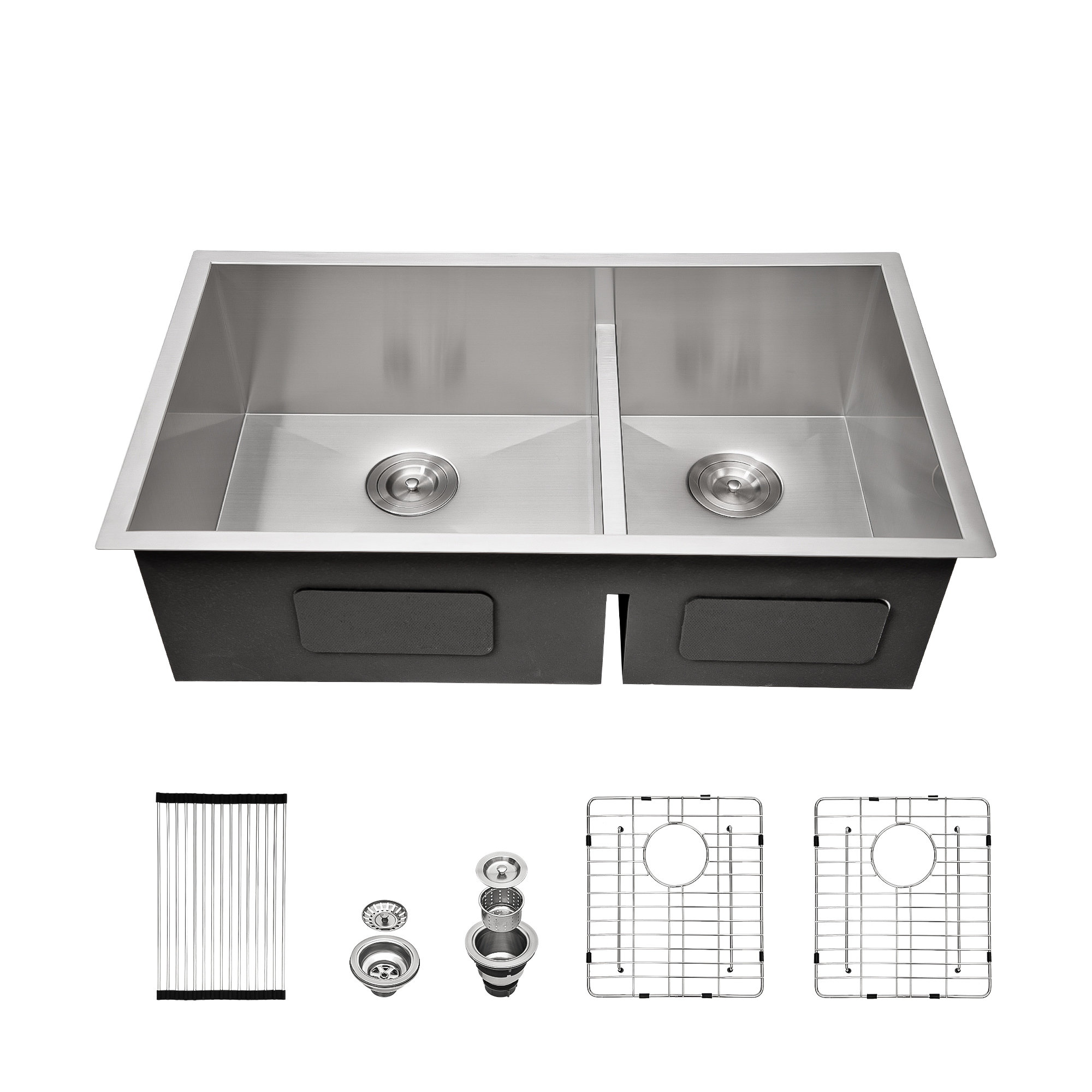 LEPUDAY 17'' W Double Bowl Stainless Steel Undermount Kitchen Sink ...