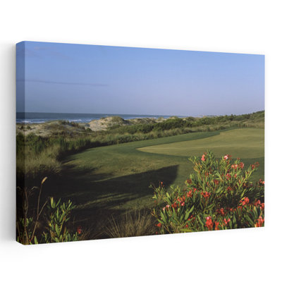Terrain de golf au bord de la mer, île de Kiawah, station de golf, île de Kiawah, Charleston County, Caroline du Sud, États-Unis, architecture contemporaine abstraite, art floral