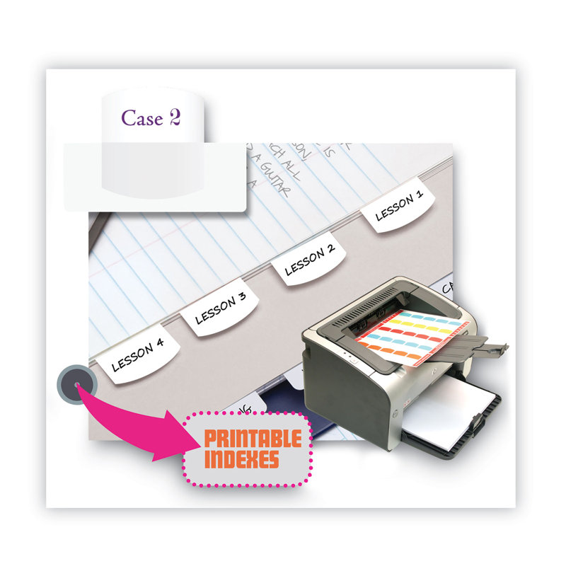 Redi-Tag White Laser Printable Index Tabs, 1.13" Wide, 100/Pack