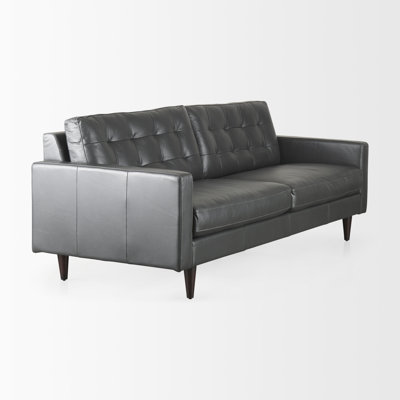 Upholstered " Top Grain Leather Sofa