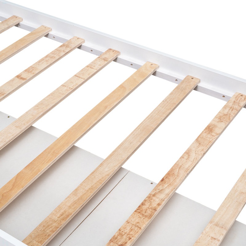Lit plateforme avec rangement en bois massif et 6 tiroirs