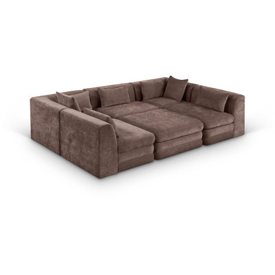 Stellar Chenille Fabric Upholstered Modular Sectional