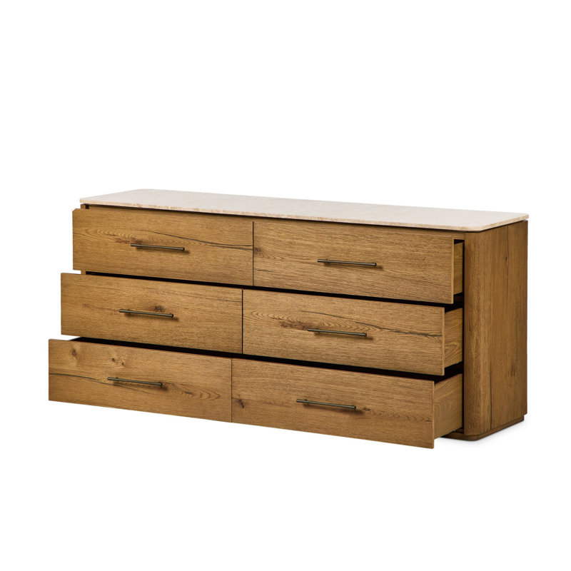 Raleigh 6 Drawer Dresser-Cappuccino Marble