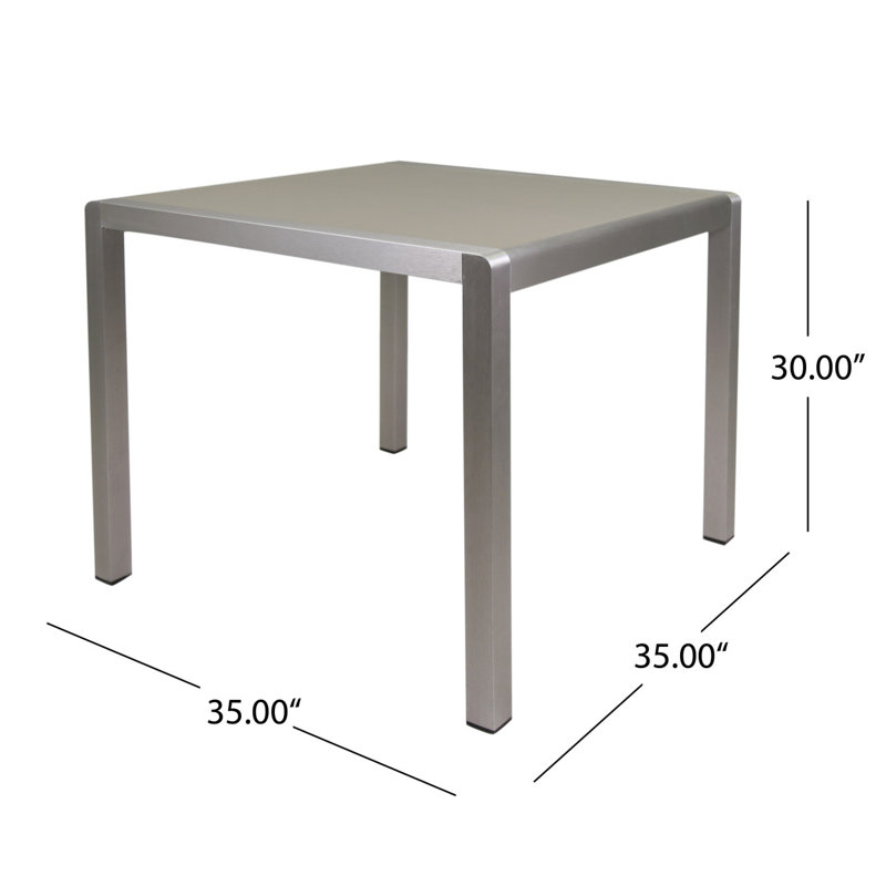Table de salle à manger d'extérieur - Aluminium anodisé - Plateau de table - Carré