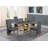 Andorra White Marble Dining Set with Velvet Side Chairs-1393641960-1393641961-1393641966