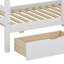 Lit superposé simple au-dessus de simple avec tiroirs, 1 boîte de rangement, tablette, fenêtre et toit-93713447