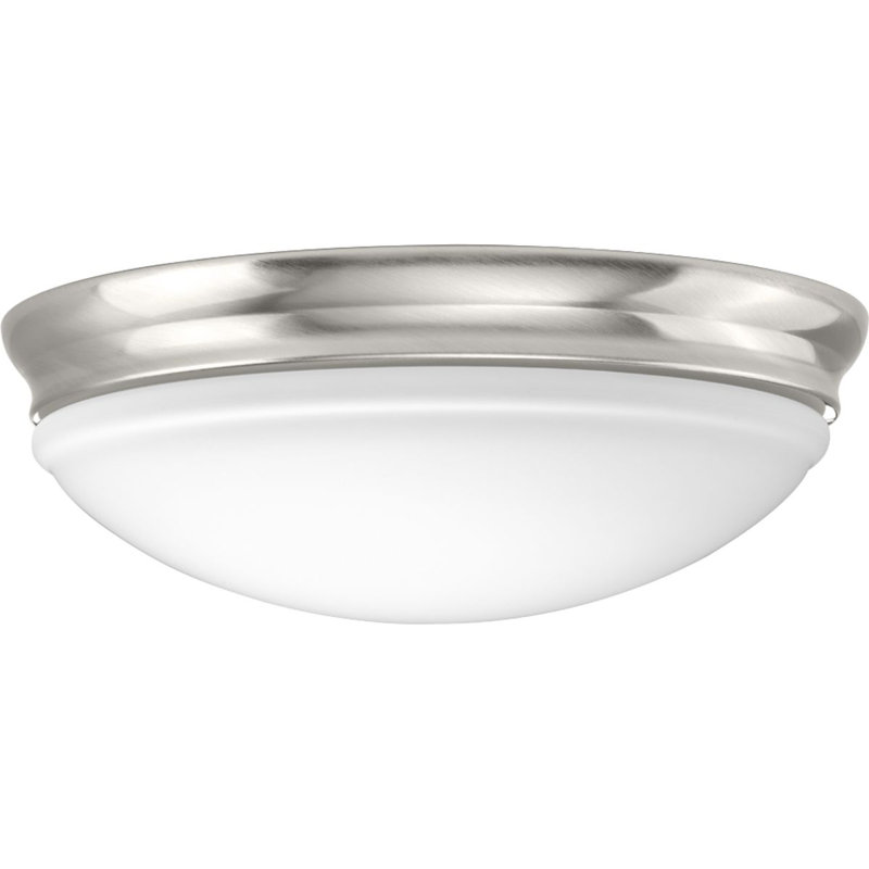 Mccully Glass LED Flush Mount, 4.50" H x 13.50" W x 13.50" D, Brushed Nickel