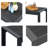 43" All-Weather Aluminum Patio Coffee Table, Modern Rectangle Outdoor Table-289504704-289504708