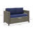 130cm Wide Outdoor Rectangle Loveseat with Cushions-627510772
