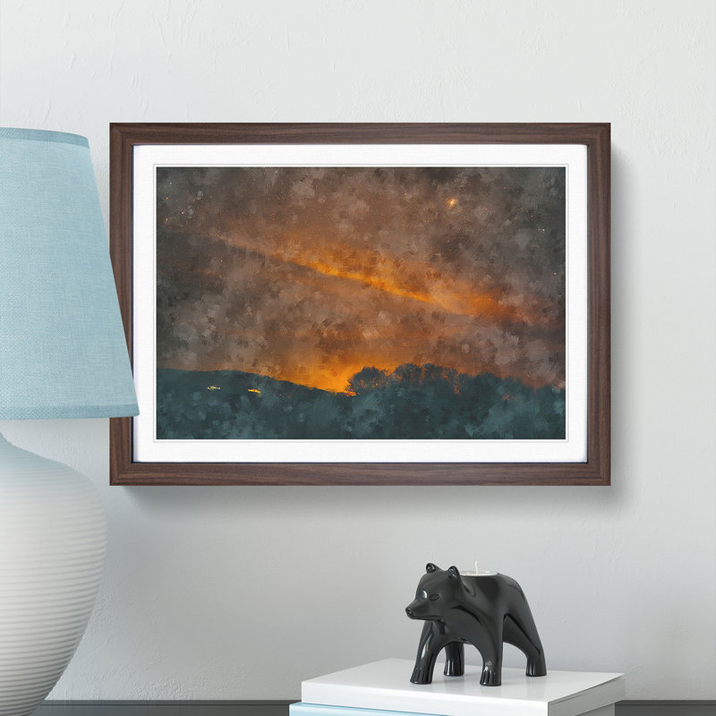 Orange Sky - Picture Frame Graphic Art Print, Walnut Framed, 24cm H x 33cm W x 2cm D
