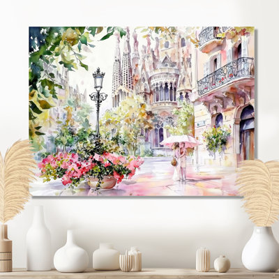 «Barcelona City In Summer II», reproduction sur toile de Barcelone