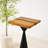 Square Black Epoxy Wood End Table Top 15" Diameter-1448687683
