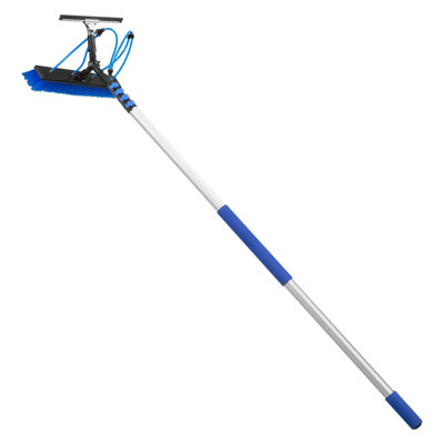 26 Ft, Solar Panel Cleaning Kit, Water Fed Pole Kit With Cleaning Brush, Squeegee & Soap Dispenser, Extendable Aluminum Telescopic Pole, 180° Rotatabl