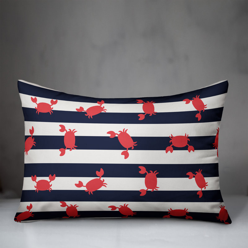 Outdoor Throw Pillow, No Fill, Blue/Red/White