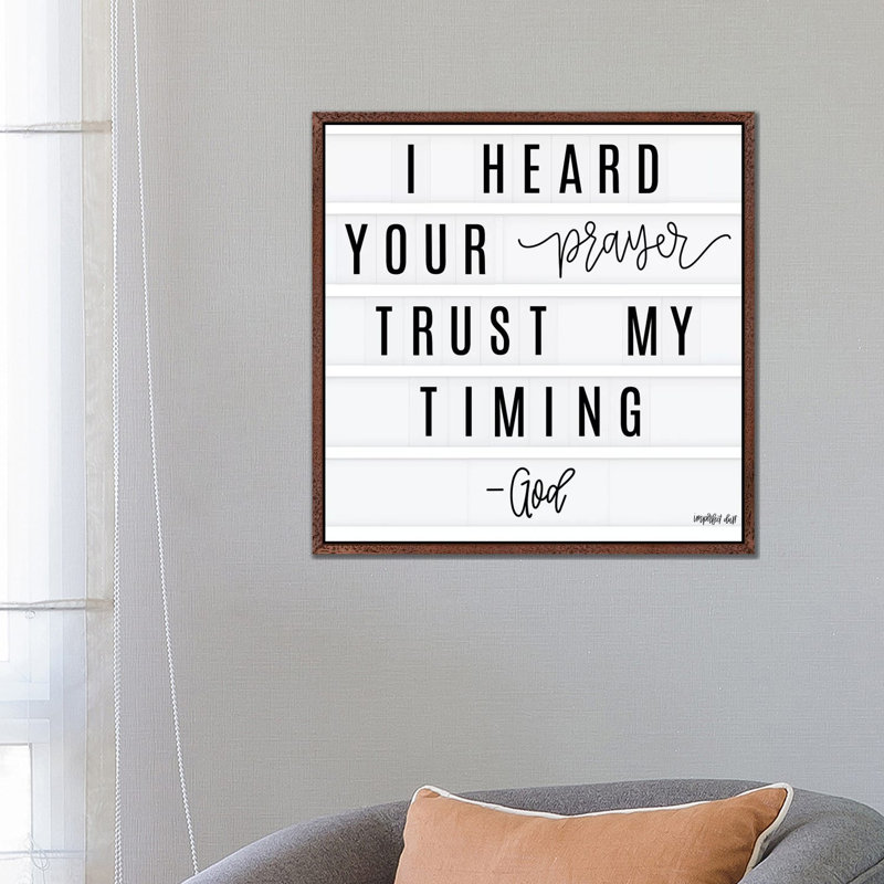 Trust My Timing by Imperfect Dust - Print on Canvas, 66.04 cm H x 66.04 cm W, Classic Wood Framed