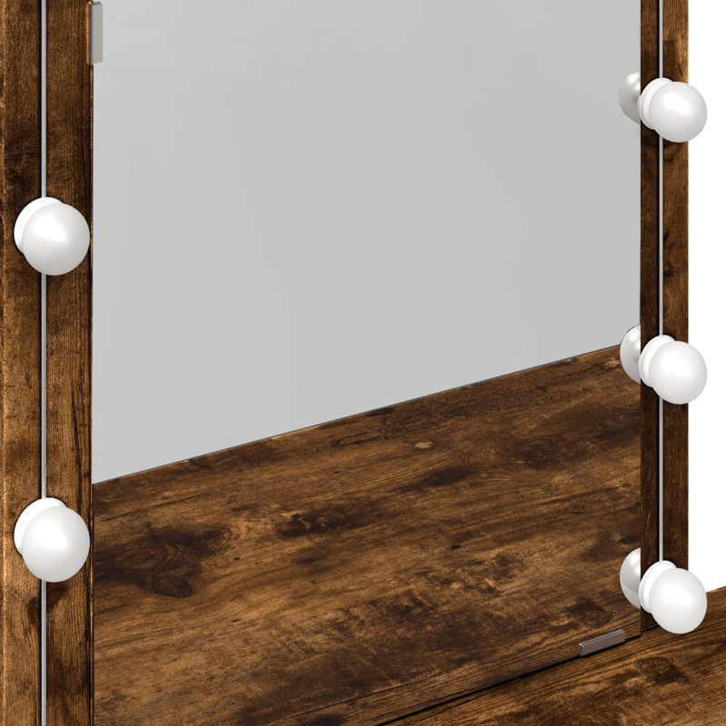 Dressing Table with Mirror, Smoked Oak