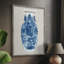 «Ming Vase on Linen I», reproduction encadrée - bois massif-1855974302