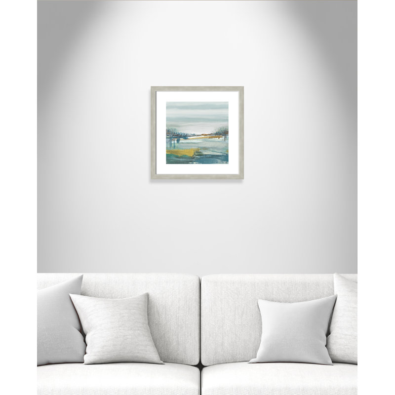 Lewbeach - Peinture encadrée, Argent chaud, H 17,5 po x l 17,5 po x P 1,13 po
