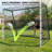 10 x 6.5 FT Soccer Goal with Pass-Back Training Wall, Tool-Free Metal Frame PE Net for Backyard Solo Practice