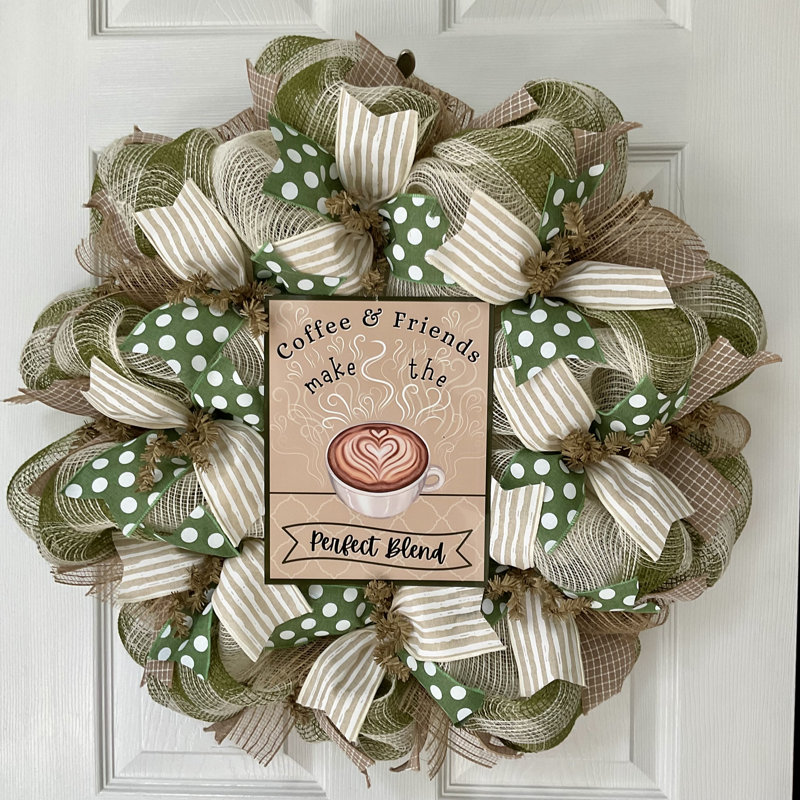 Coffee & Friends Make The Perfect Blend Handmade Kitchen Wreath