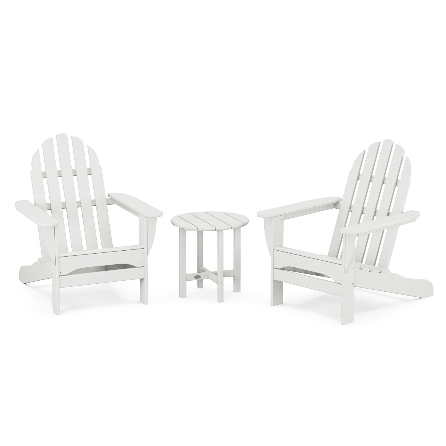POLYWOOD® Classic Adirondack 2-Person Patio Seating Group, White