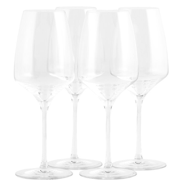 Wine Glasses Set of 4-15oz, Hand Blown, Thin Rim, Long Stem, Crystal Glasses - Perfect for Red or White