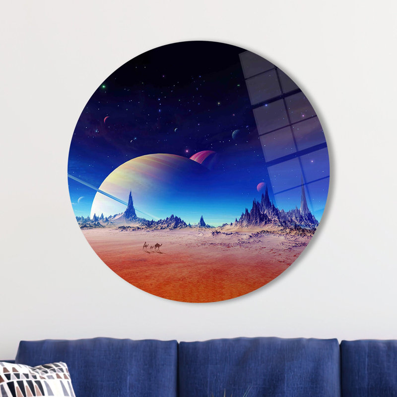 Magnifique art mural en verre avec vue sur l'espace abstrait pour une décoration murale unique, H 31,5 po x l 47,2 po